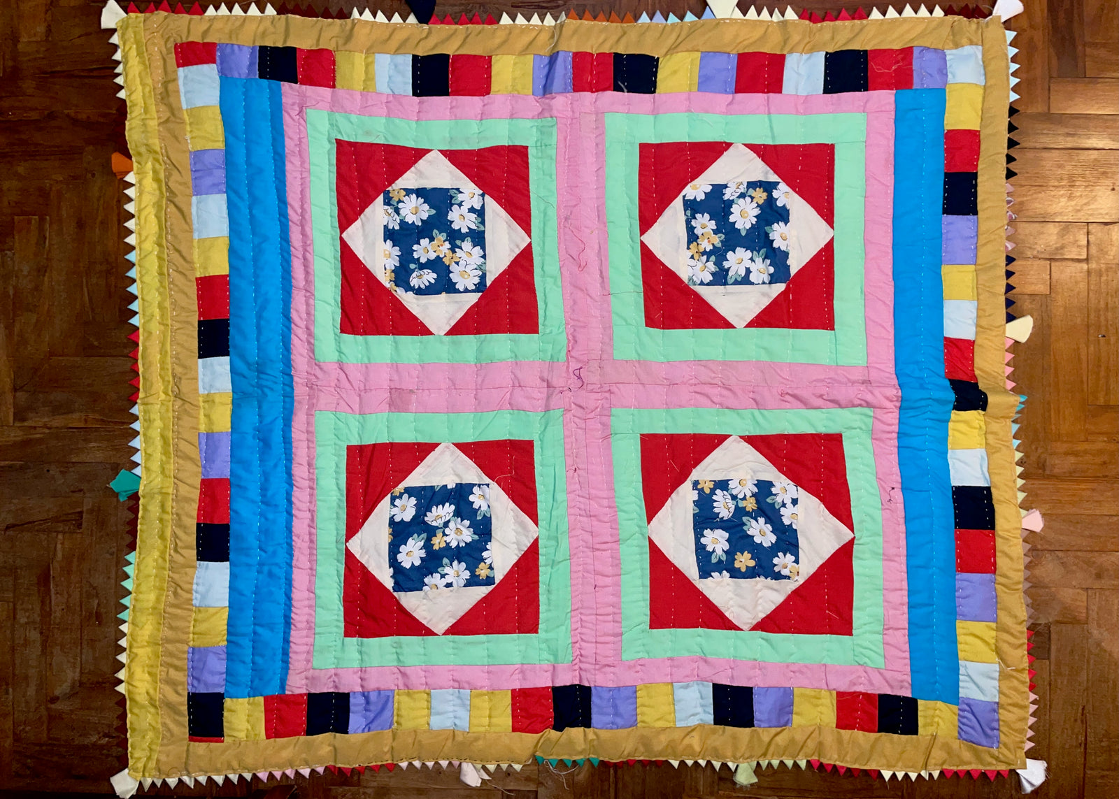 Baby Quilt- Boxes of Flowers